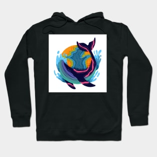 Colorful Whale Art Hoodie